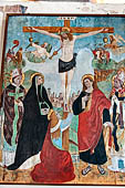 Eremo di S. Caterina del Sasso, Sala Capitolare affresco della Crocifissione con S. Caterina e S. Ambrogio. 